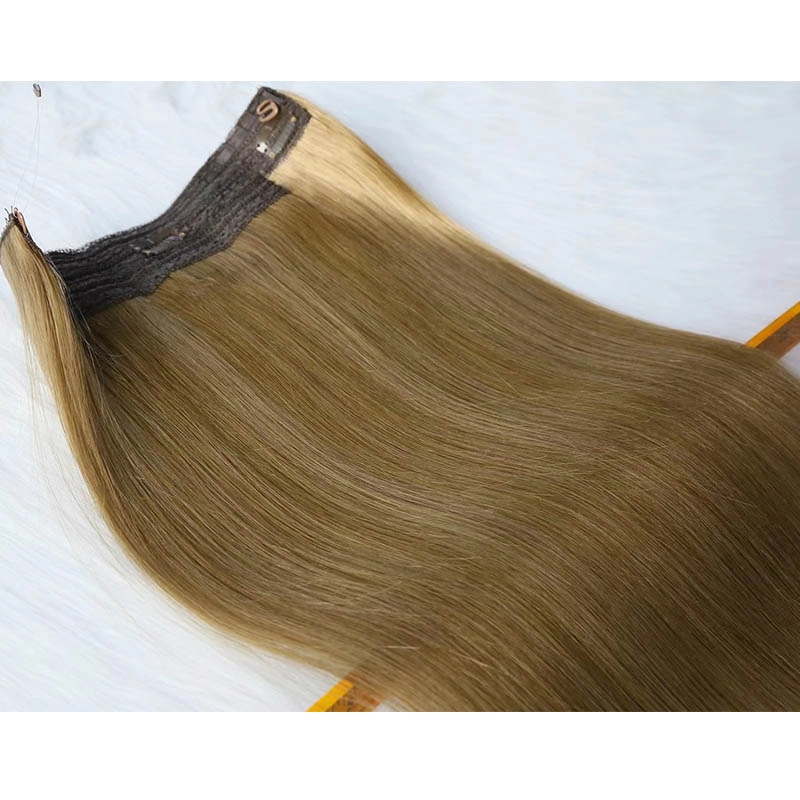 Wholesale colored invisible flip in halo hair extensions for beauty salon use HJ 011